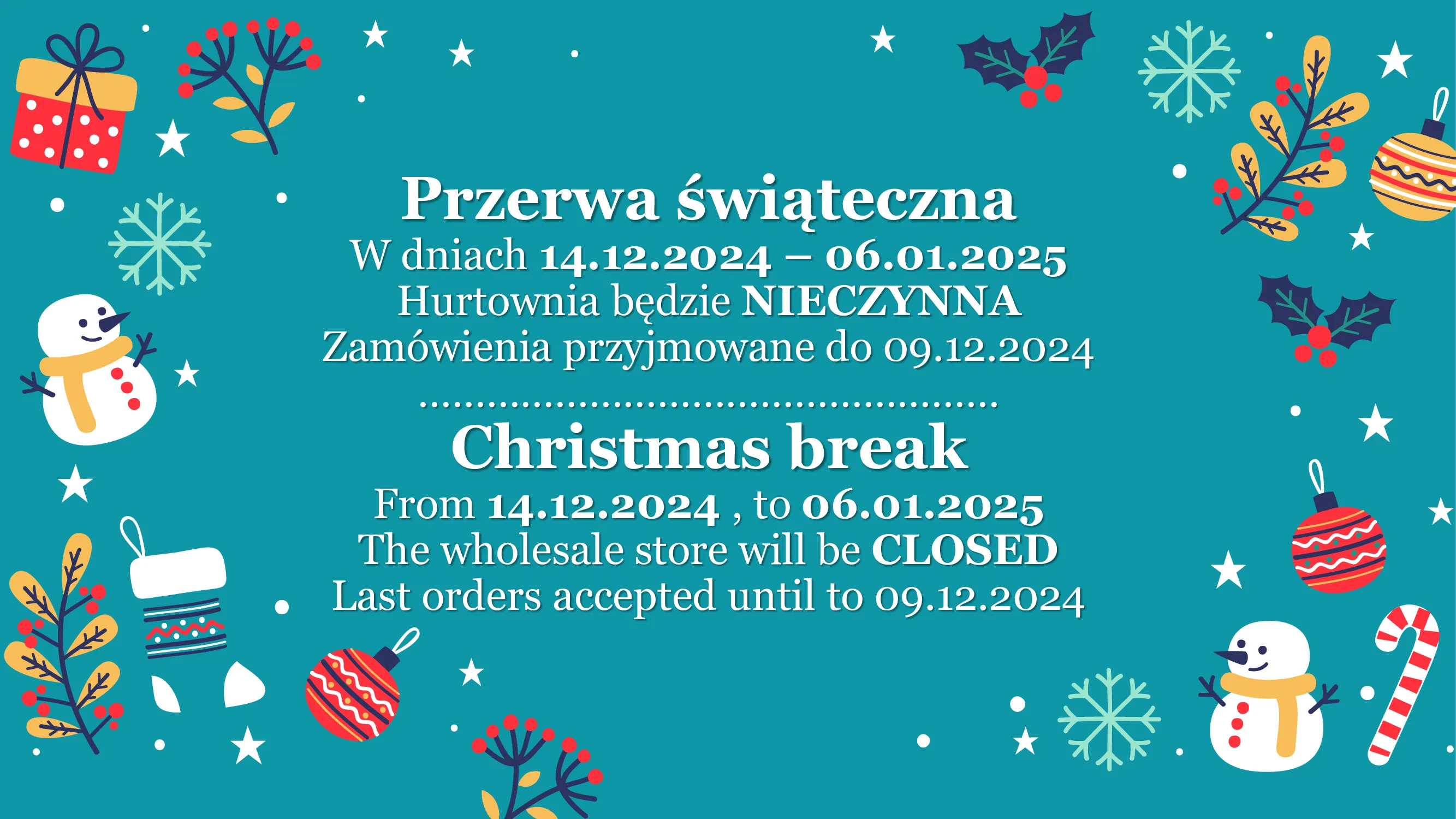 Przerwa świąteczna | CHristmas break