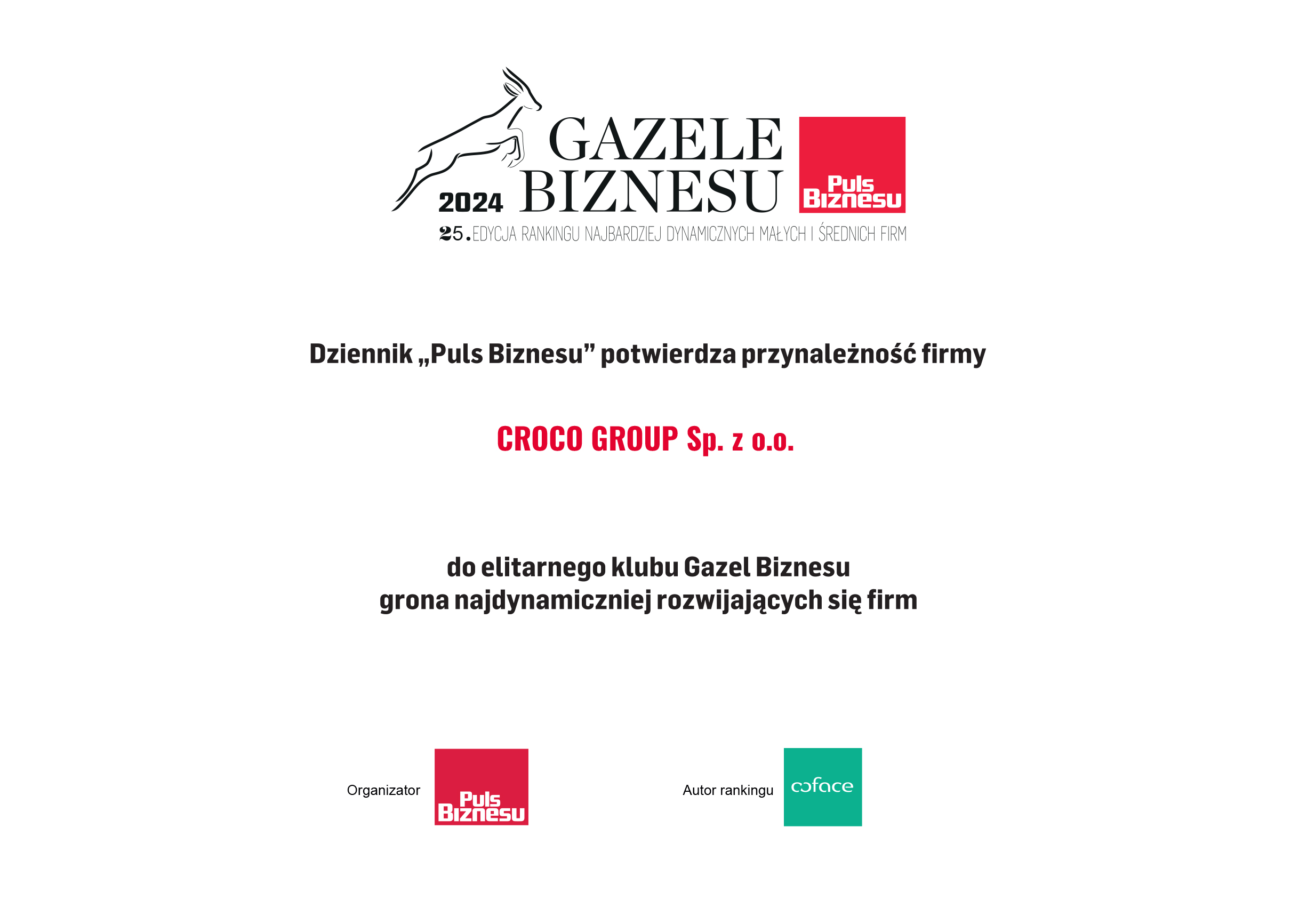 Croco Group w prestiżowym gronie Gazel Biznesu 2024